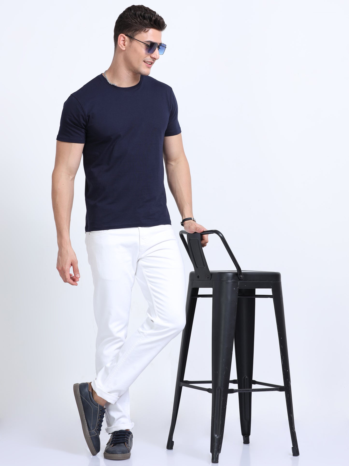 Pack of 4 100% Cotton Crew Neck Tshirts