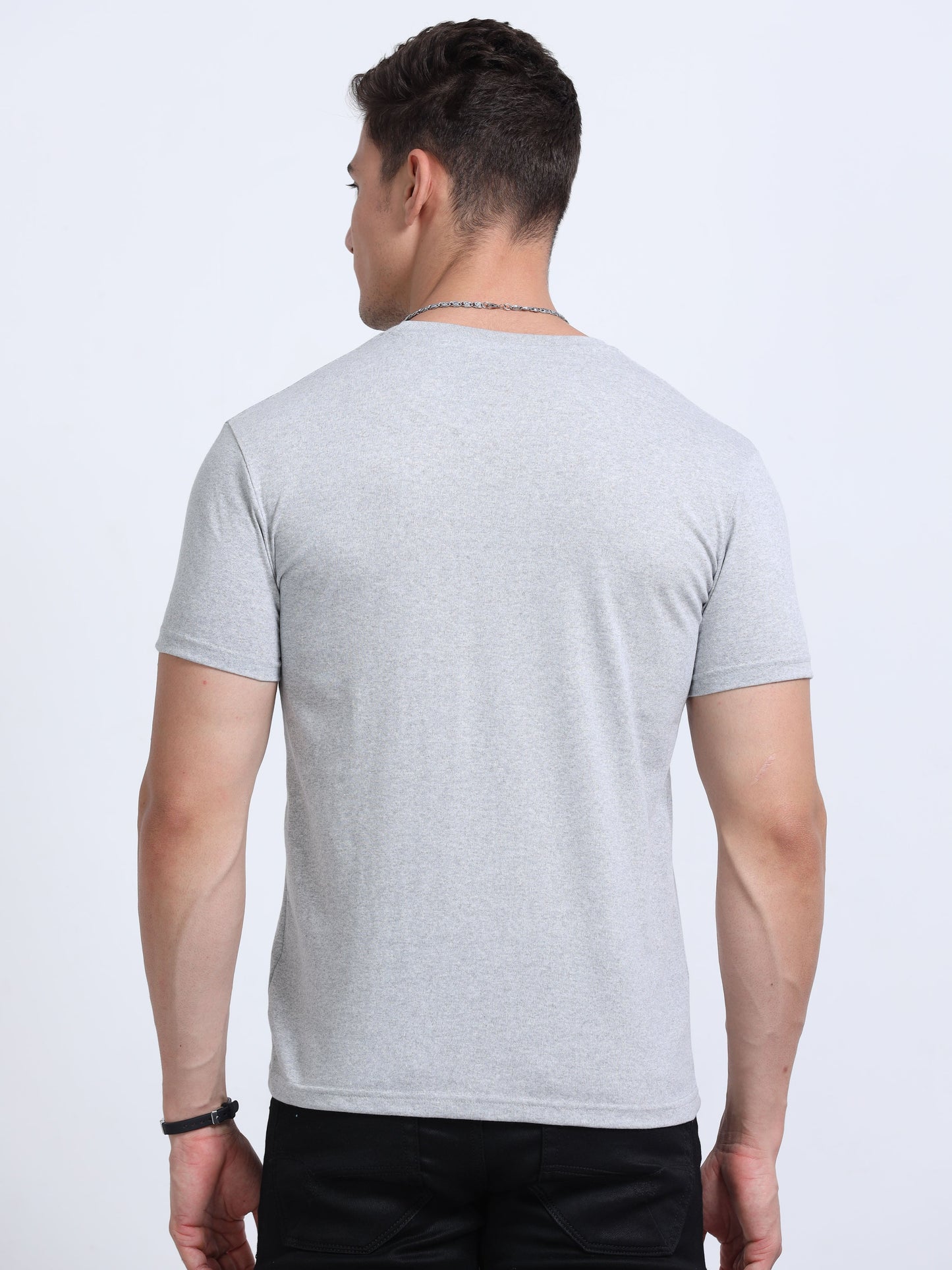 EcoBlend Round Neck Tshirts - Grey Melange
