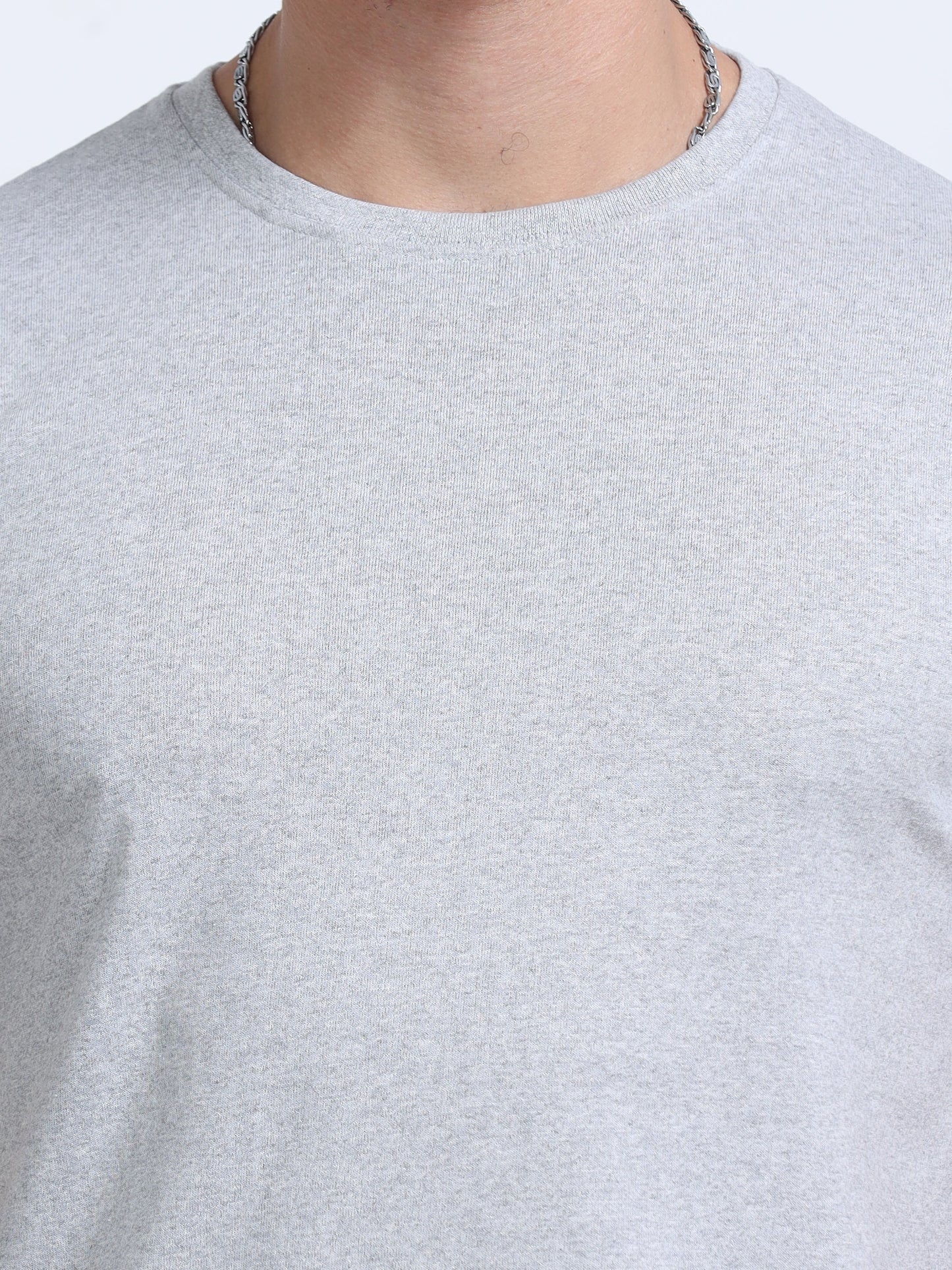 EcoBlend Round Neck Tshirts - Grey Melange
