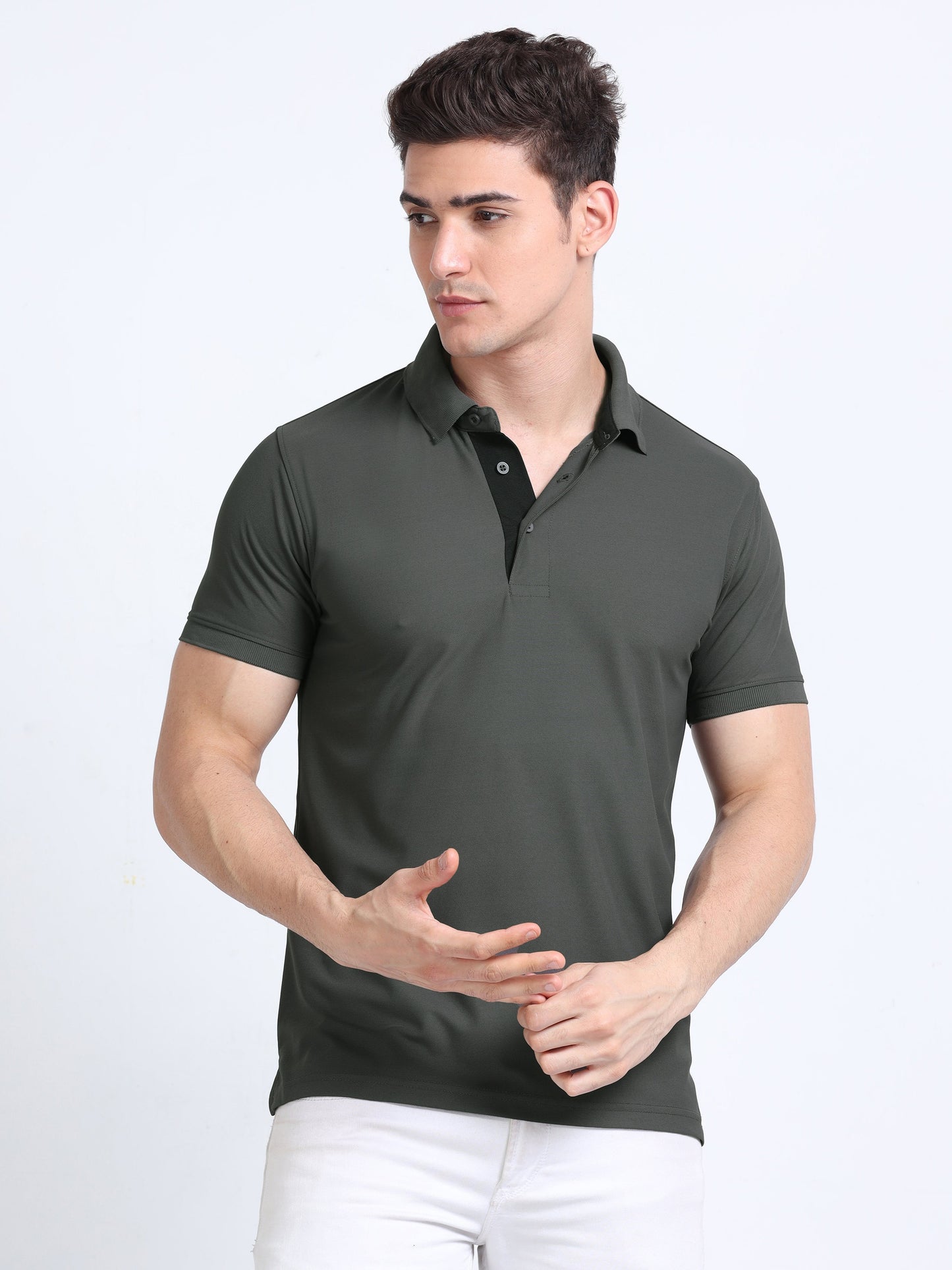 AeroPiq Polo Tshirts - Slate Grey / Charcoal