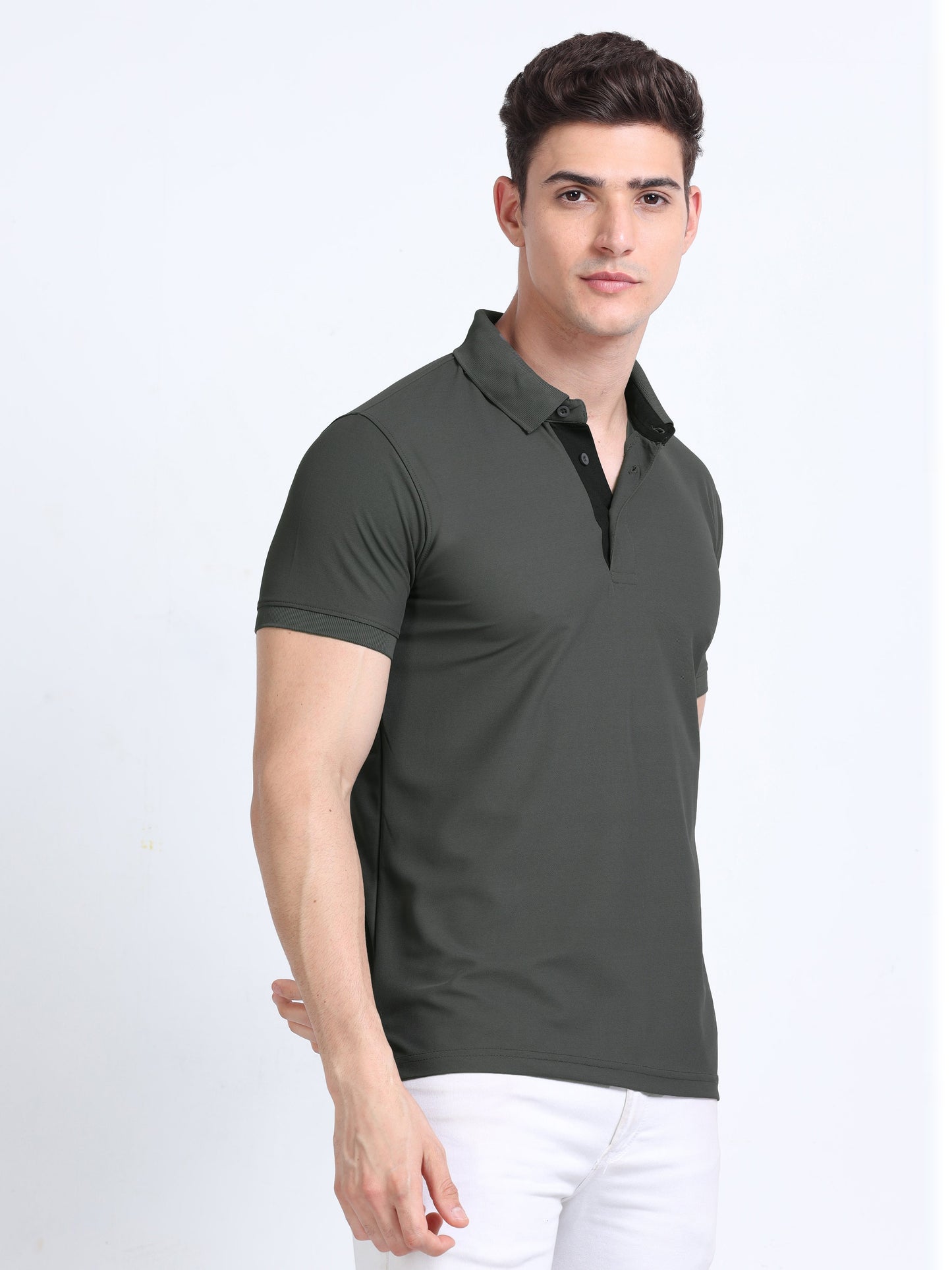 AeroPiq Polo Tshirts - Slate Grey / Charcoal
