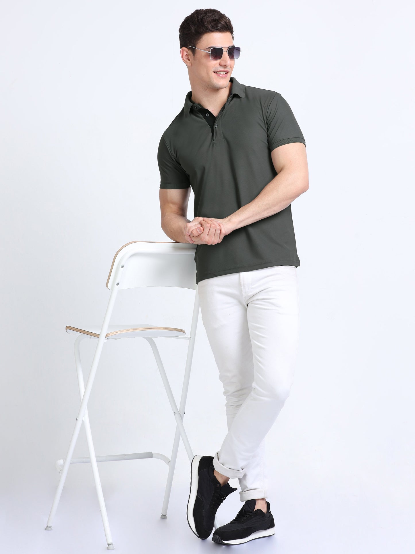 AeroPiq Polo Tshirts - Slate Grey / Charcoal