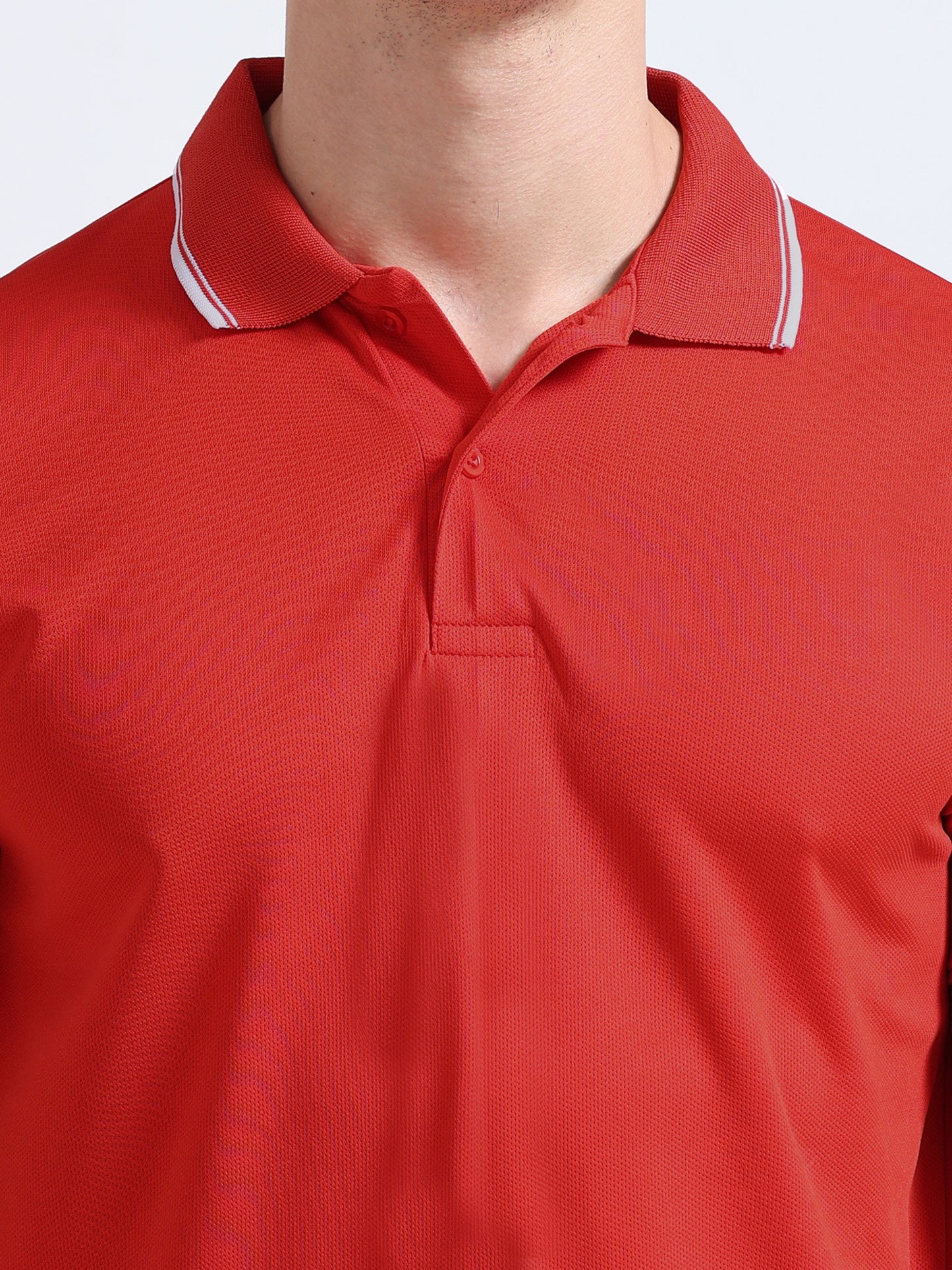 PrimoKnit Dotcell Polo - Red with White Tipping