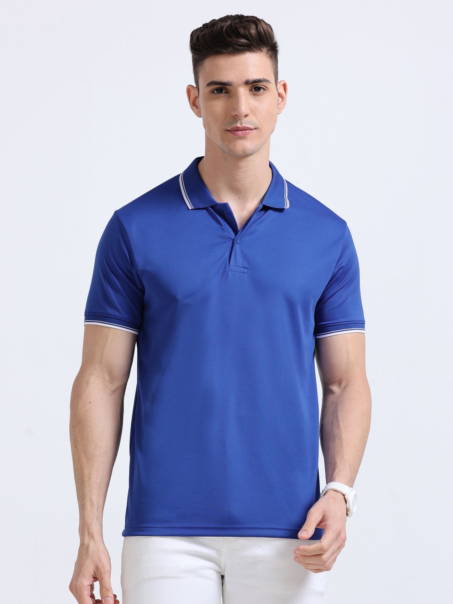 PrimoKnit Dotcell Polo - Royal Blue with White Tipping