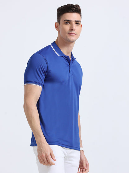 PrimoKnit Dotcell Polo - Royal Blue with White Tipping