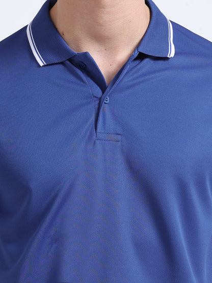 PrimoKnit Dotcell Polo - Royal Blue with White Tipping