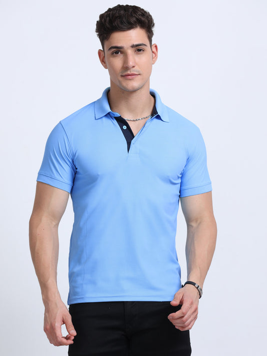 AeroPiq Polo Tshirts - Sky Blue
