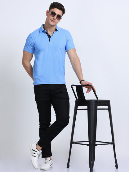 AeroPiq Polo Tshirts - Sky Blue