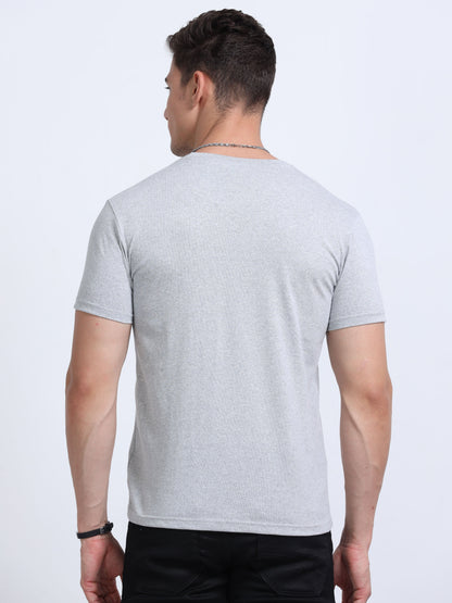 EcoBlend Round Neck Tshirts - Grey Melange