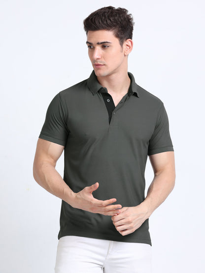 AeroPiq Polo Tshirts - Slate Grey / Charcoal