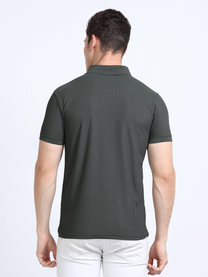AeroPiq Polo Tshirts - Slate Grey / Charcoal