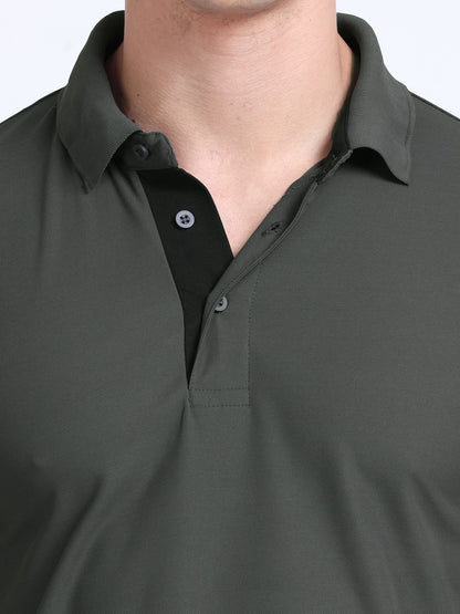 AeroPiq Polo Tshirts - Slate Grey / Charcoal