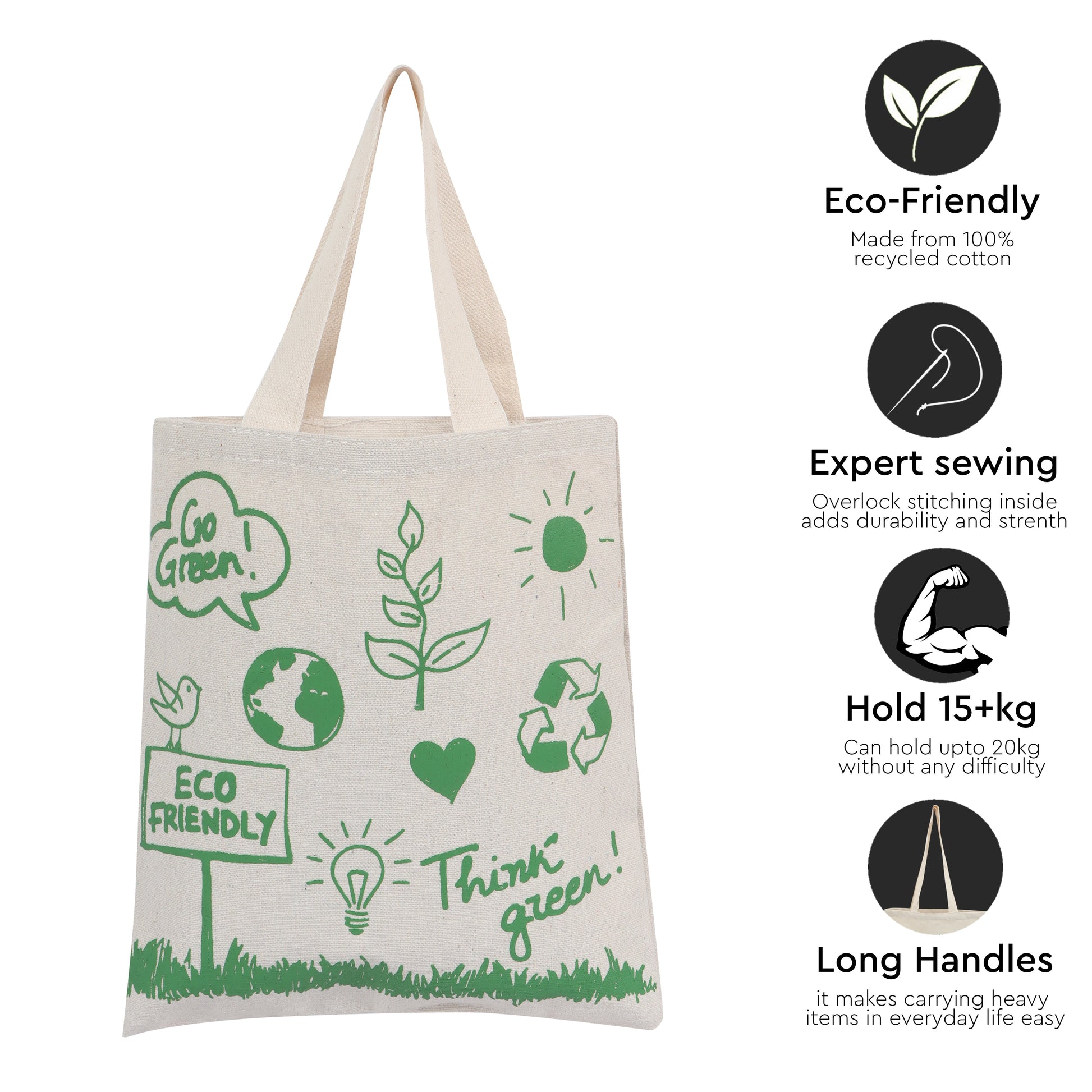 GO Green Canvas Cotton - 15" x 13" - 550 GSM