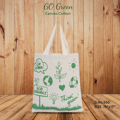 GO Green Canvas Cotton - 15" x 13" - 550 GSM