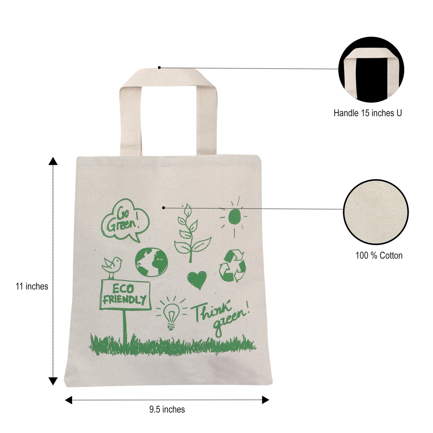 GO Green Canvas Cotton - 11" x 9.5" - 550 GSM