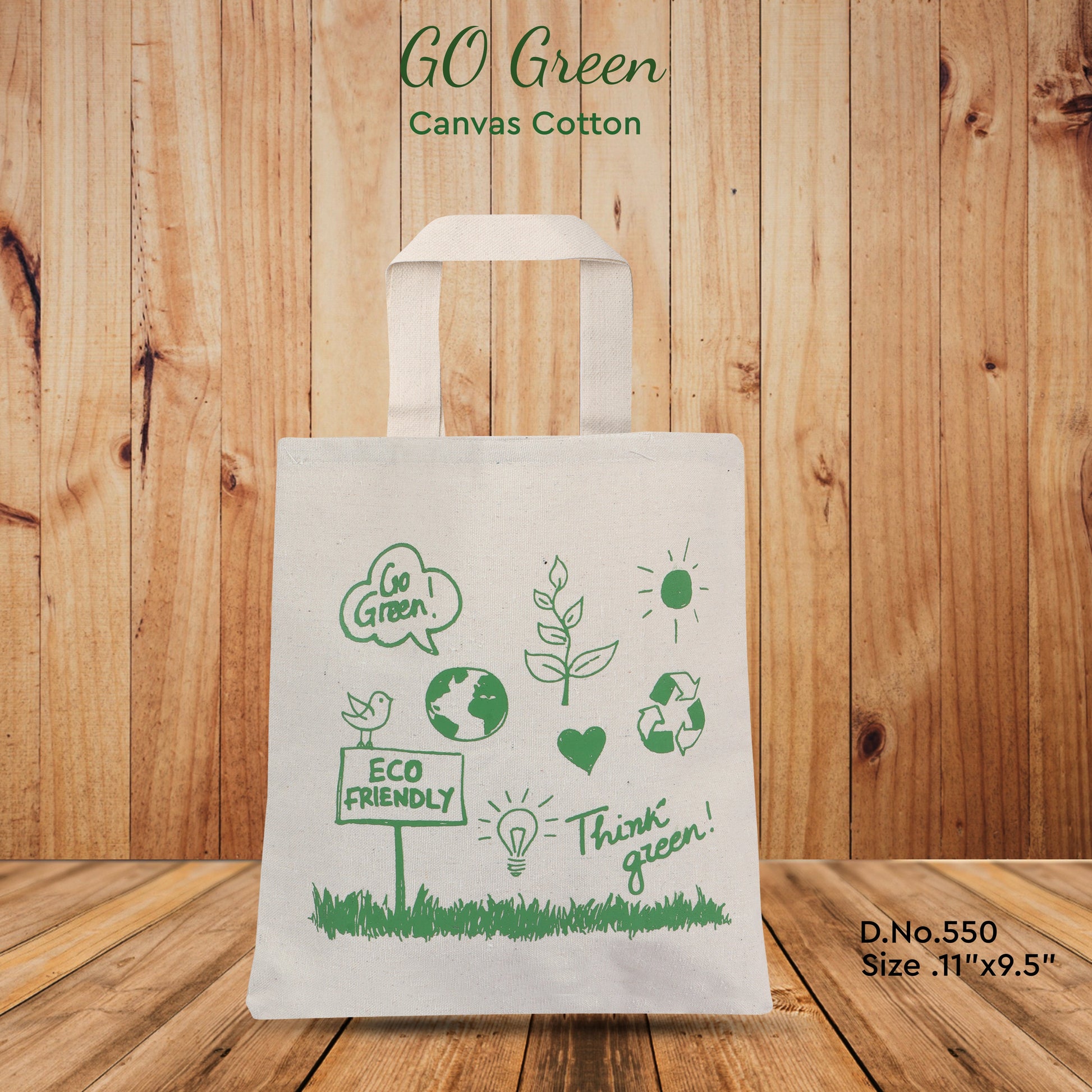 GO Green Canvas Cotton - 11" x 9.5" - 550 GSM