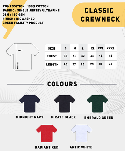 Biowashed Round Neck 100% Cotton Tshirt - Bottle Green